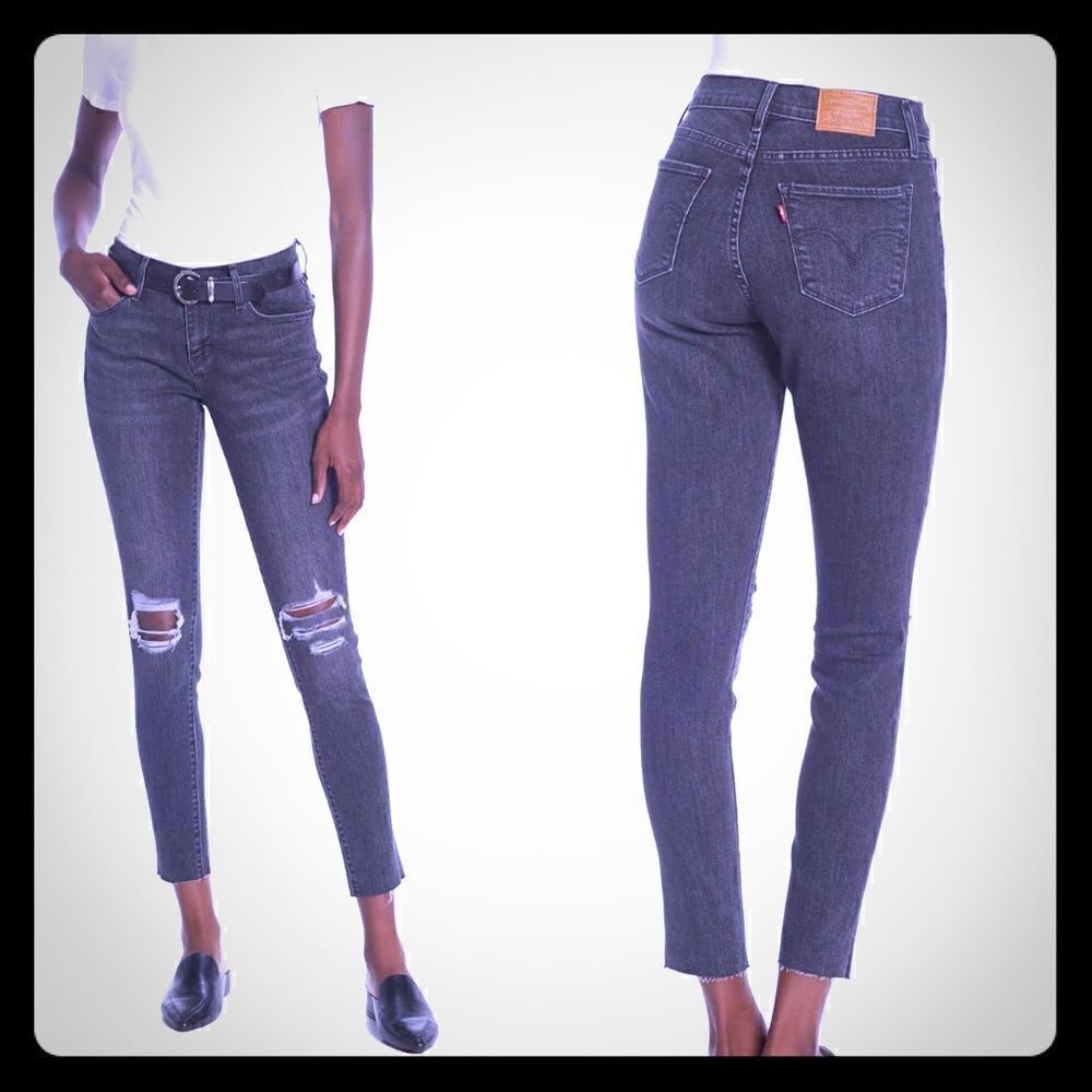 LEVI’S Black Distressed Curvy Skinny Jean-28 NWT